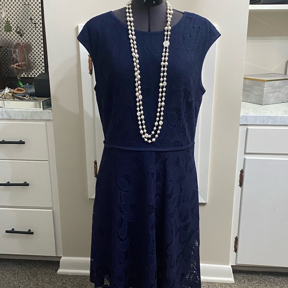 WISP Petite Navy Lace Dress